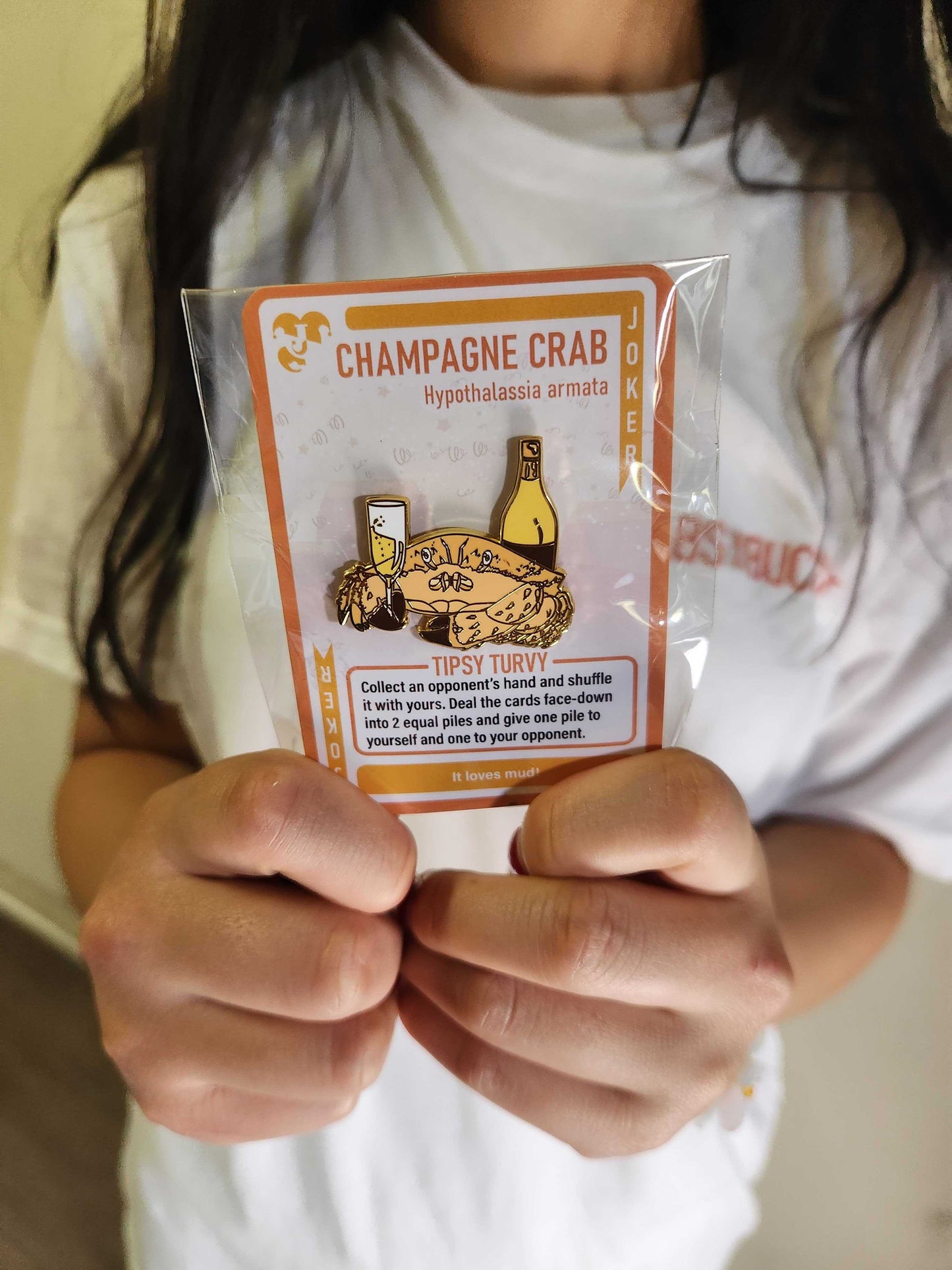 Champagne Crab Enamel Pin (Limited Edition)