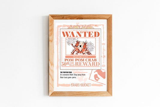 Pom-Pom Crab Wanted Poster